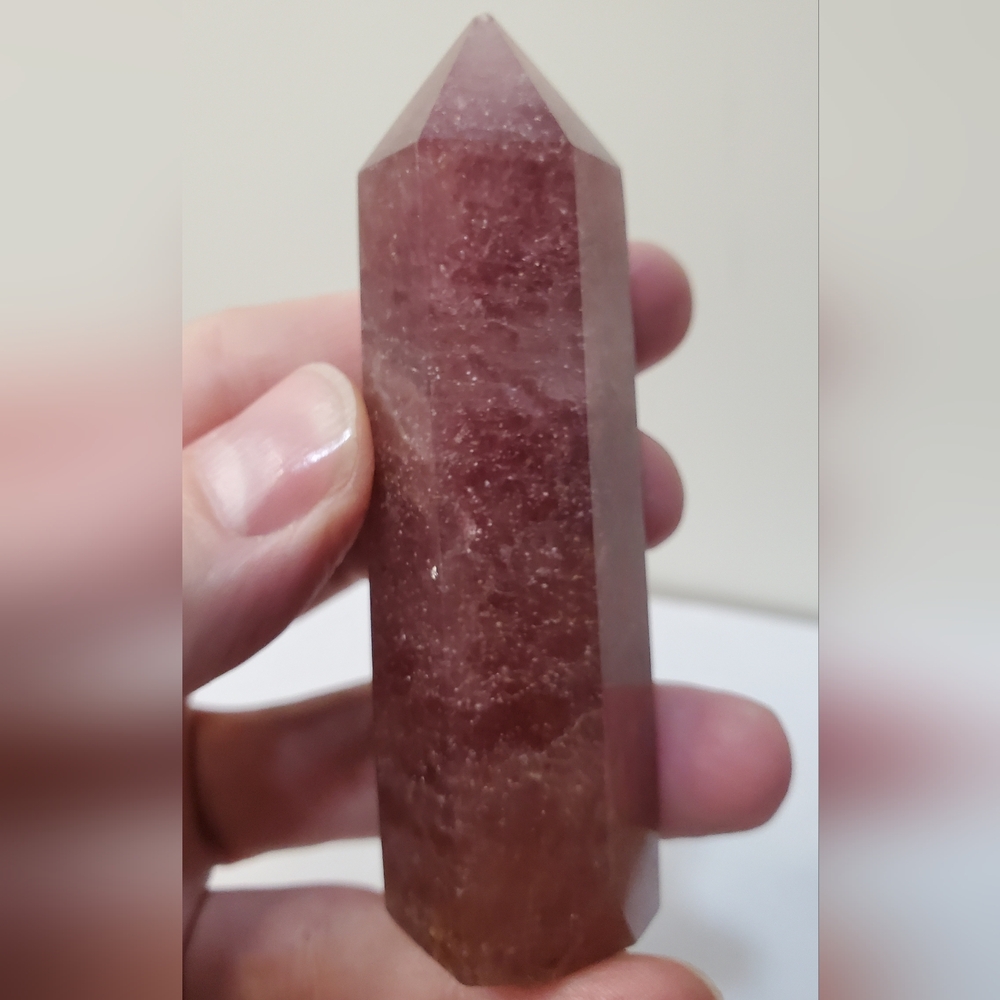 Strawberry Quartz Crystal Tower - Picture 9 of 9